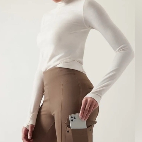 Athleta Delancey Straight Cargo Pants in Rustic Beige - Picture 2 of 16